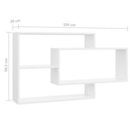 Berkfield Wall Shelf White 104X20X58.5 Cm Engineered Wood - thumbnail 6