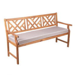 Alfresia 3 Seater Wooden Garden Bench With Luxury Taupe Garden Cushion - thumbnail 1