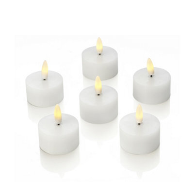 Auraglow Set Of 6 Flickering Flame Led Tea Lights - image 1