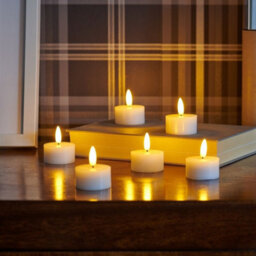Auraglow Set Of 6 Flickering Flame Led Tea Lights - thumbnail 7