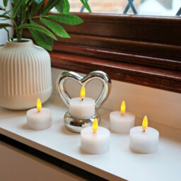Auraglow Set Of 6 Flickering Flame Led Tea Lights - thumbnail 2