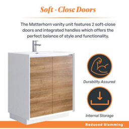 Plum&clay Declan White & Oak Floor Standing Vanity Unit With White Basin Set (W)750mm (H)850mm - thumbnail 3