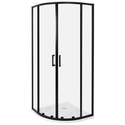 Beliani Shower Enclosure Jukatan 800 X 800 X 1850 mm Black - image 1