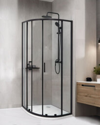 Beliani Shower Enclosure Jukatan 800 X 800 X 1850 mm Black - thumbnail 2