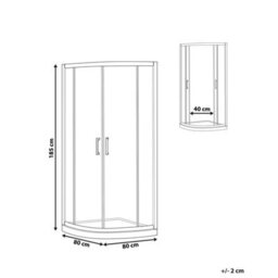 Beliani Shower Enclosure Jukatan 800 X 800 X 1850 mm Black - thumbnail 3
