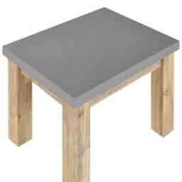 Beliani Outdoor Garden Stools Set Of 2 - Grey Fibre Cement Seats With Light Acacia Wood Base, Matt Finish - thumbnail 6
