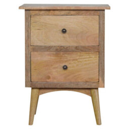 Wyld Haus Neive Scandi Mango Wood Bedside With 2 Drawers - thumbnail 2