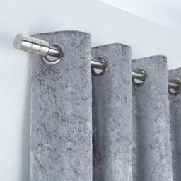 A.unique Home Plain Barrel Metal Extendable Curtain Pole With Rings And Fittings (25/28mm) -Brushed Steel, 180Cm - 340Cm Approx - thumbnail 5