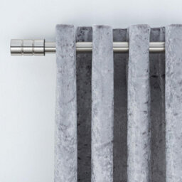 A.unique Home Plain Barrel Metal Extendable Curtain Pole With Rings And Fittings (25/28mm) -Brushed Steel, 180Cm - 340Cm Approx - thumbnail 4