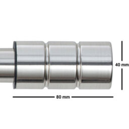 A.unique Home Plain Barrel Metal Extendable Curtain Pole With Rings And Fittings (25/28mm) -Brushed Steel, 180Cm - 340Cm Approx - thumbnail 3