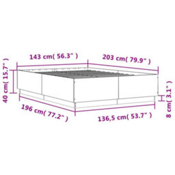 Berkfield Bed Frame Without Mattress Grey Sonoma 140X200 Cm - thumbnail 9