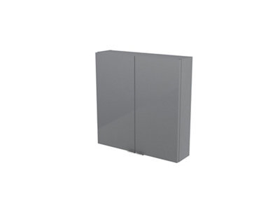 GoodHome Imandra Compact Gloss Grey Bathroom Double Wall Cabinet (H)60Cm (W)60Cm - image 1