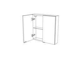 GoodHome Imandra Compact Gloss Grey Bathroom Double Wall Cabinet (H)60Cm (W)60Cm - thumbnail 5
