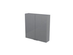 GoodHome Imandra Compact Gloss Grey Bathroom Double Wall Cabinet (H)60Cm (W)60Cm