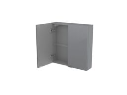 GoodHome Imandra Compact Gloss Grey Bathroom Double Wall Cabinet (H)60Cm (W)60Cm - thumbnail 3