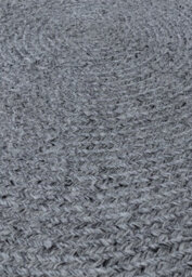 Grey Plain Modern Easy To Clean Handmade Dining Room Bedroom And Living Room Rug-200Cm (Circle) - thumbnail 2