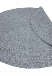 Grey Plain Modern Easy To Clean Handmade Dining Room Bedroom And Living Room Rug-200Cm (Circle) - thumbnail 3