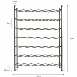 Garden Trading Deluxe 42 Bottle Large Wine Rack Freestanding Steel Zig Zag Style Wine Bottle Storage Rack Holder For Bar Home Kitchen - thumbnail 3