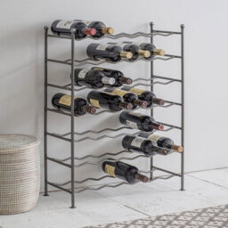 Garden Trading Deluxe 42 Bottle Large Wine Rack Freestanding Steel Zig Zag Style Wine Bottle Storage Rack Holder For Bar Home Kitchen - thumbnail 1