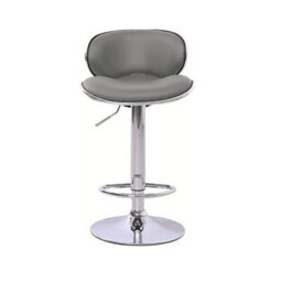 Evre Grey Bar Stool Faux Leather Adjustable Height With Swivel Seat For Pub Kitchen Reception(Pack Of 2) - thumbnail 4