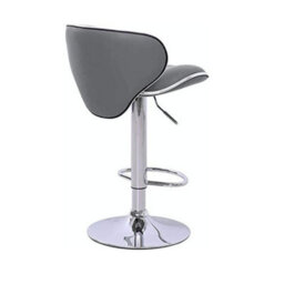 Evre Grey Bar Stool Faux Leather Adjustable Height With Swivel Seat For Pub Kitchen Reception(Pack Of 2) - thumbnail 6