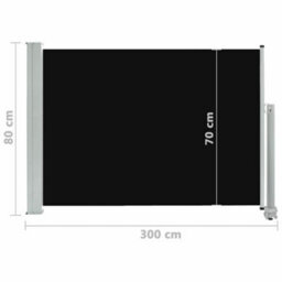 Walplus Patio Retractable Side Awning Garden Sun Shade Canopy Gazebo For Back Door, Porch, Patio 80X300 Cm Black - thumbnail 8
