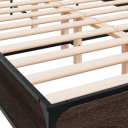 Berkfield Bed Frame Without Mattress Brown Oak 140X190 Cm - thumbnail 7