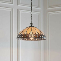 Tiffany Glass Hanging Ceiling Pendant Light Dark Bronze 400mm Lamp Shade I00085 - thumbnail 4