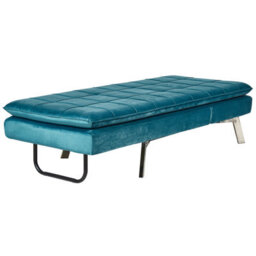 Beliani Chaise Longue Loiret Velvet Teal - thumbnail 8