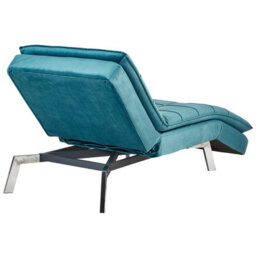 Beliani Chaise Longue Loiret Velvet Teal - thumbnail 7