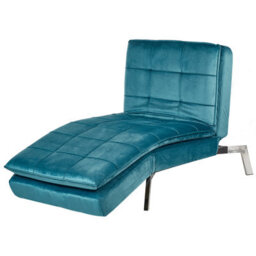 Beliani Chaise Longue Loiret Velvet Teal - thumbnail 5