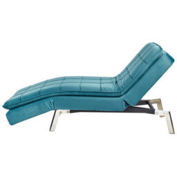 Beliani Chaise Longue Loiret Velvet Teal - thumbnail 6