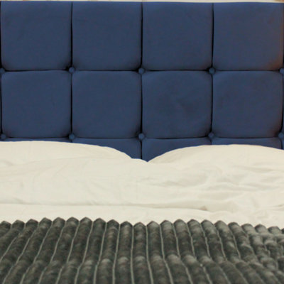"Urban Textures Luxury 26"" High Velvet Fabric Upholstered Sloane Headboard - Navy" - image 1