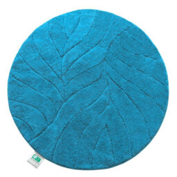 Floordirekt Maris Microfibre Bath Mat Leaf Pattern Non Slip Latex Back Bathroom Rug Turquoise 120 X 120 X 3 Cm