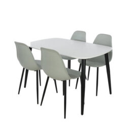 Core Products Aspen White 120Cm Rectangular Dining Table With 4 Grey Plastic Curve Design Chairs - thumbnail 2