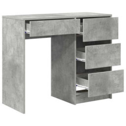 Berkfield Modern Grey Writing Desk Concrete Grey Concrete Standard Storage - thumbnail 5
