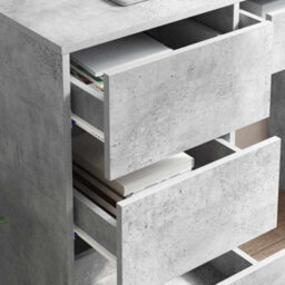 Berkfield Modern Grey Writing Desk Concrete Grey Concrete Standard Storage - thumbnail 4