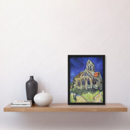 Artery8 Vincent Van Gogh Framed Wall Art The Church At Auvers Oil Painting - A4 Size - thumbnail 2
