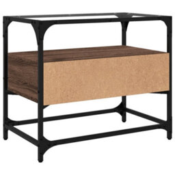Berkfield Industrial Tv Cabinet With Glass Top Brown Oak 60X35X51 Cm Engineered Wood - thumbnail 6