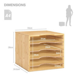 5-Tier Desk Paper Tidy, Stackable Letter Tray Document File Organiser - thumbnail 2