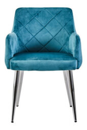 Orsina Light Blue Splayed Dining Chair, Versatile Livingroom Chair, Velvet Upholstered Chair, Decorative Chair - thumbnail 1