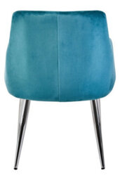 Orsina Light Blue Splayed Dining Chair, Versatile Livingroom Chair, Velvet Upholstered Chair, Decorative Chair - thumbnail 3