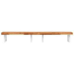 Berkfield Basin Shelf Wall Mounted Steel And Solid Wood Acacia - thumbnail 4