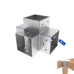 Gezu Impex Heavy Duty Hot Dip Galvanised Post Connector X Shape - Pergola 4 Way Corner Connector - 71 X 71 mm (Pack Of 8) - thumbnail 1