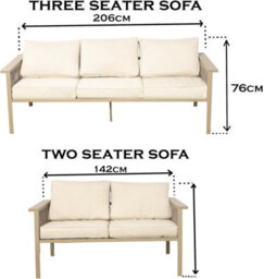 Shatchi Garden Sofa Set 7 Seater - Aluminium Rattan Garden Furniture With Table & Cushions, Outdoor Patio Set Uk - thumbnail 4