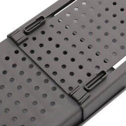 Black Bath Rack Extendable Over Bathtub Rack Plastic Shelf Wine Soap Holder Caddy Tray - thumbnail 4