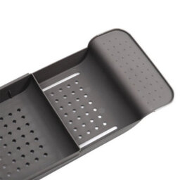 Black Bath Rack Extendable Over Bathtub Rack Plastic Shelf Wine Soap Holder Caddy Tray - thumbnail 5