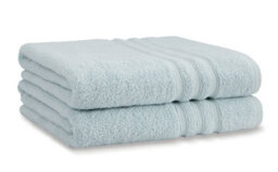 Catherine Lansfield Bathroom Zero Twist 500 Gsm Soft & Absorbent Cotton Bath Sheet Pair Duck Egg Blue - thumbnail 1