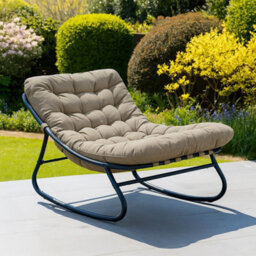 Solace Outdoor Rocking Chair - Light Brown - thumbnail 4