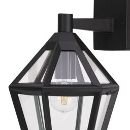 GoodHome Radley Fixed Matt Black Mains-Powered Outdoor Down Wall Light - thumbnail 6
